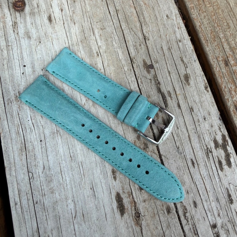 Fossil Watch Strap Unisex 20mm Turquoise Teal Genuine Leather S201088